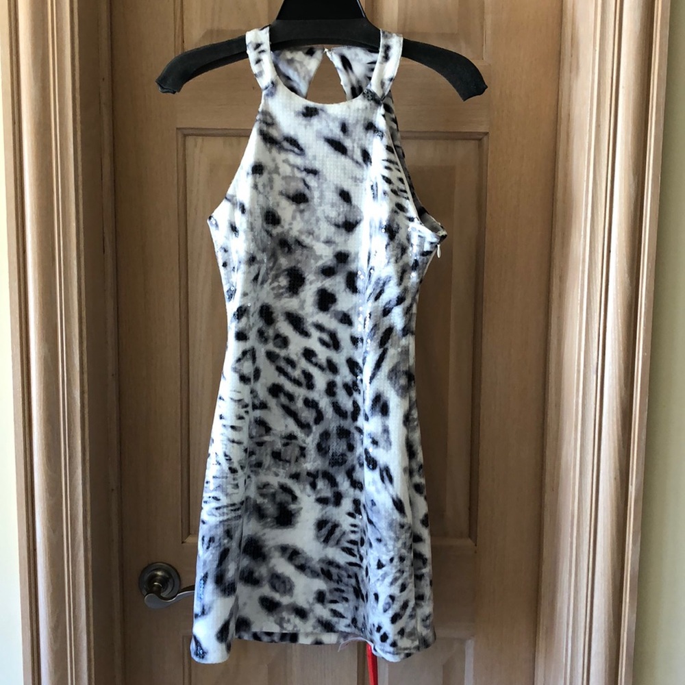 Parker clear sequined patterned dress